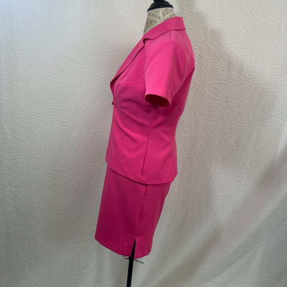 Vintage Dawn Joy 2 pc business casual Sheath Dress & Jacket Bubble Gum Pink - Picture 3 of 11